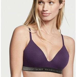 Victoria's Secret Wireless Bra Womens 40DD Deep Purple Soft Comfort